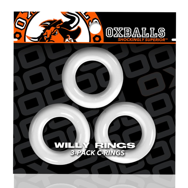 OXBALLS WILLY RINGS 3-pack stretchy cockrings WHITE - Just for you desires
