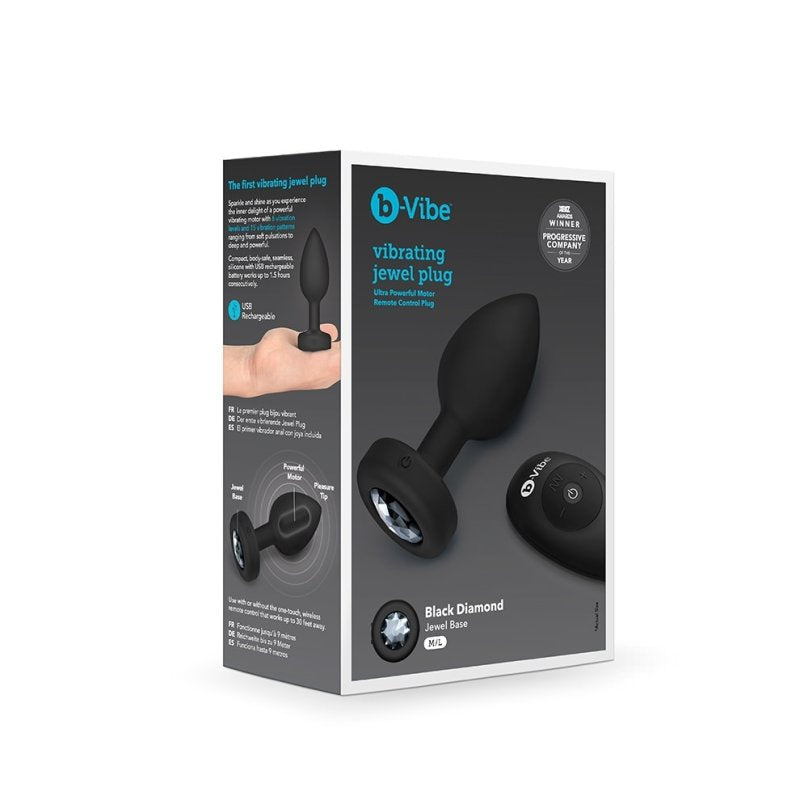 b-Vibe Vibrating Jewel Plug M/L Black