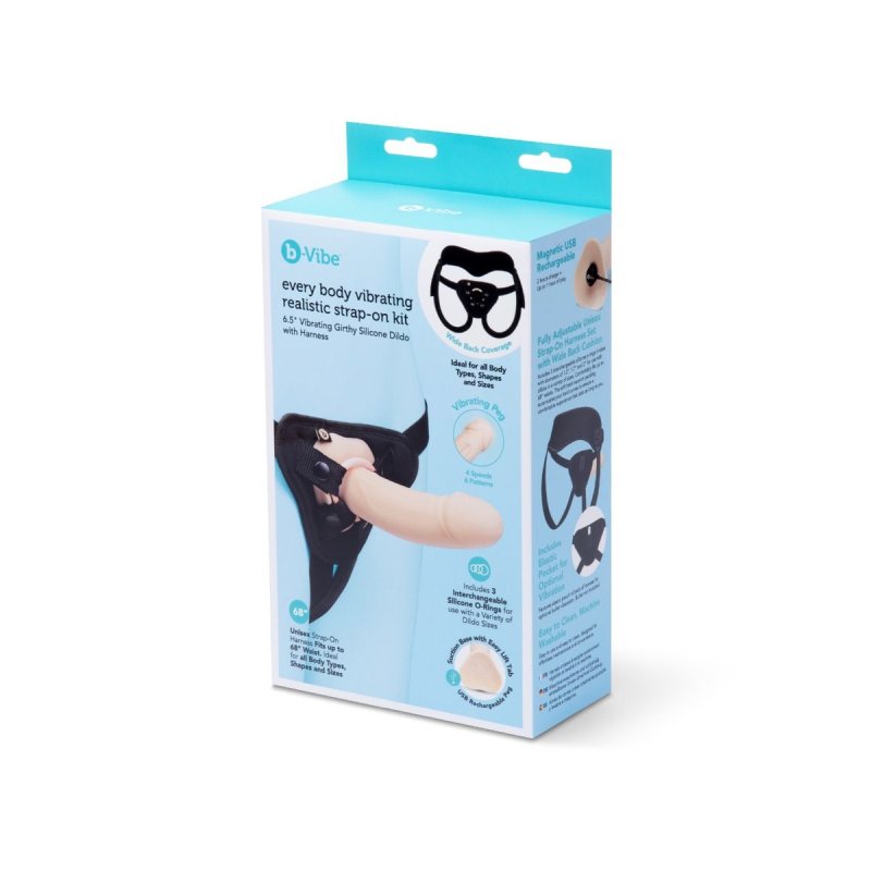 b-Vibe Everybody Vibrating Realistic Strap-On Kit