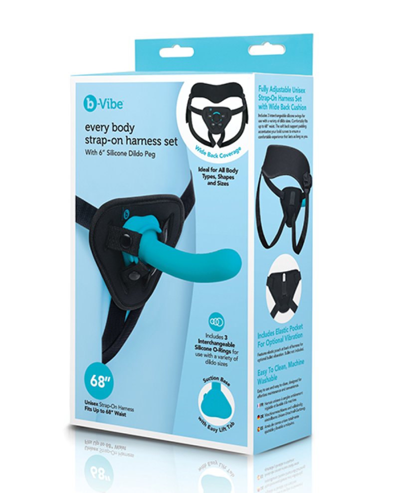 b-Vibe Everybody Strap-On Harness Set With 6” Silicone Dildo Peg - Just for you desires