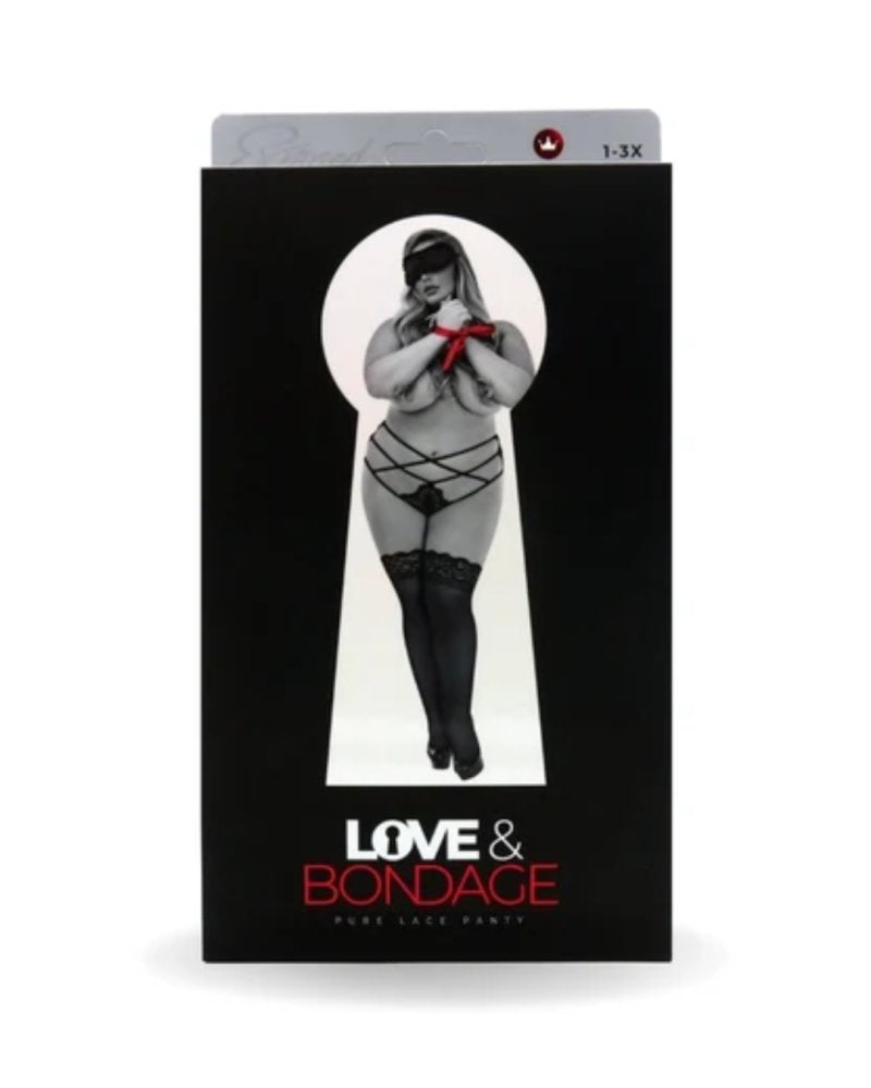 Bondage Set - Lace Panty L/XL Black****