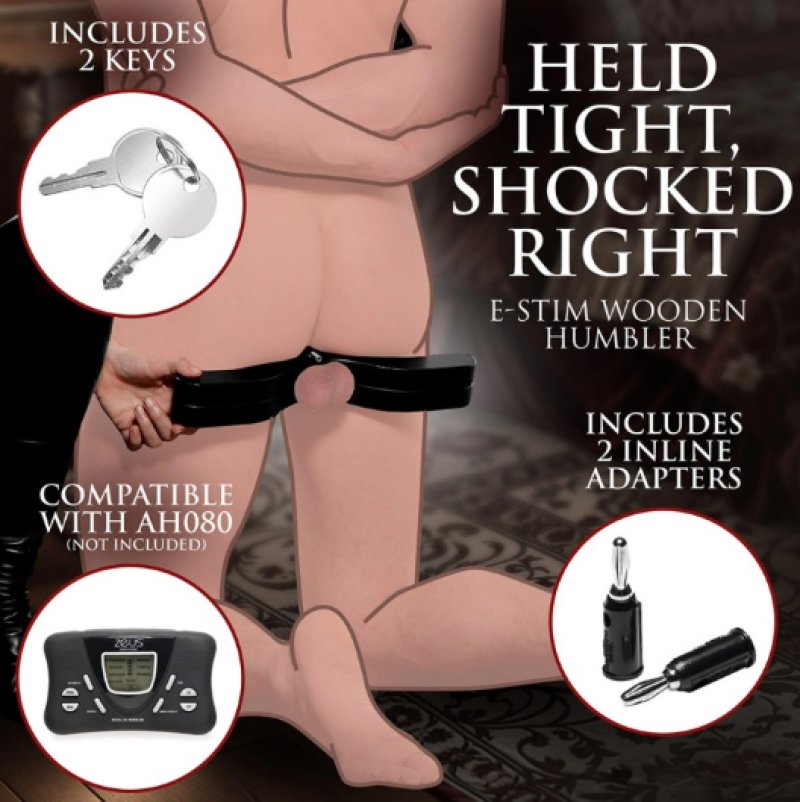 Master Series Exposed E-Stim Wooden Humbler - Just for you desires