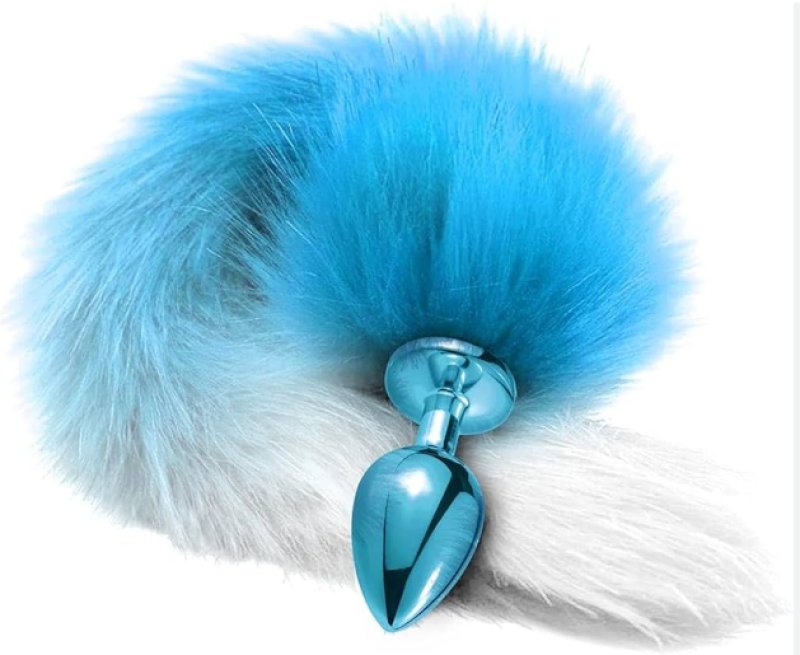 NIXIE Metal Butt Plug With Tail Metallic Blue****