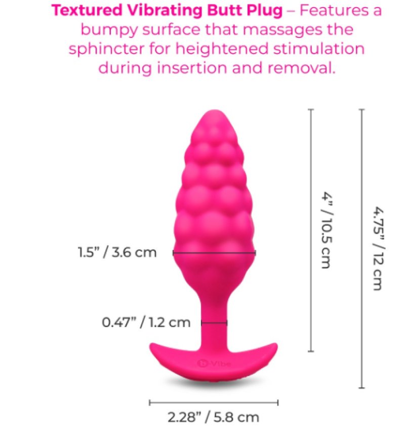 b-Vibe Bump Texture Plug - Pink
