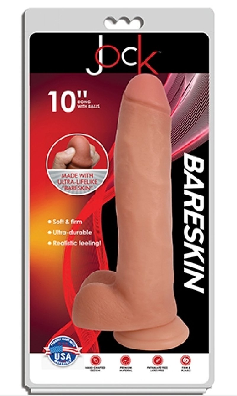 JOCK 10" Bareskin Dong with Balls Vanilla - Just for you desires