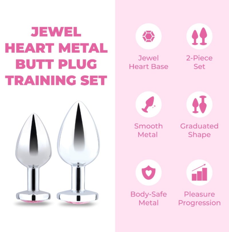 b-Vibe Jewel Heart Metal Training Set - Just for you desires