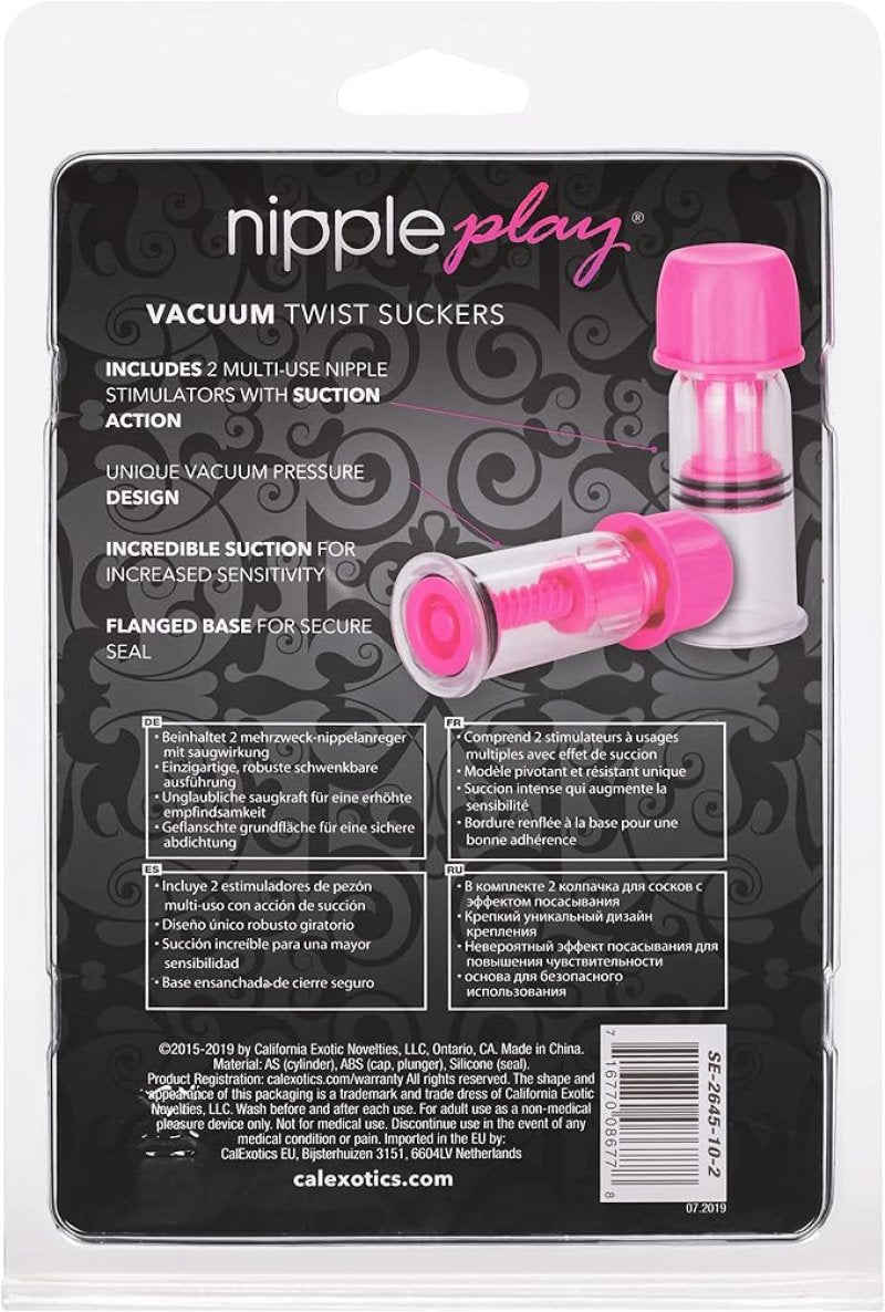 Nipple Play Vacuum Twist Suckers Pink