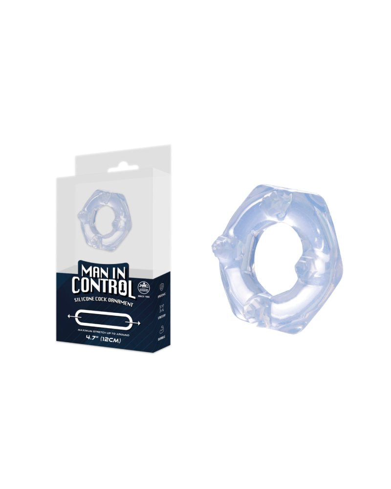 MAN IN CONTROL SILICONE COCK ORNAMENT TRANSPARENT - Just for you desires
