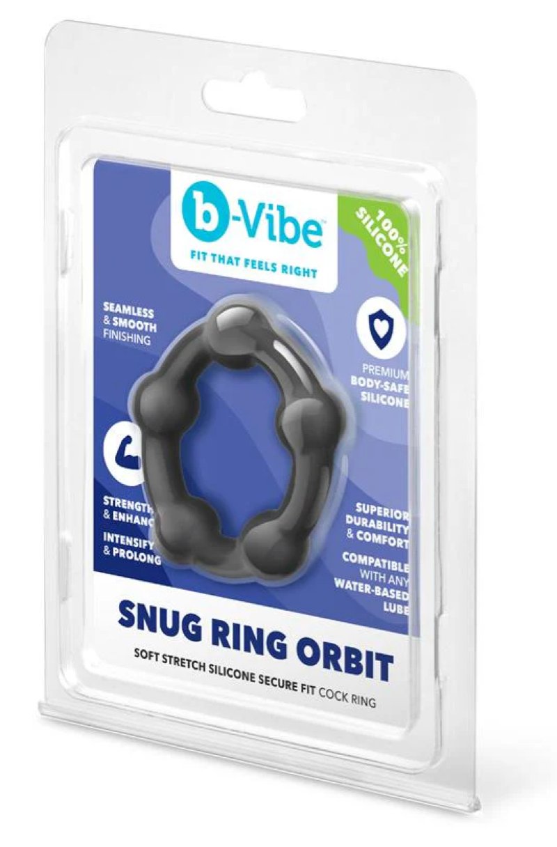 b-Vibe Snug Ring Orbit - Nubby Snug Fit Silicone Cock Ring - Just for you desires