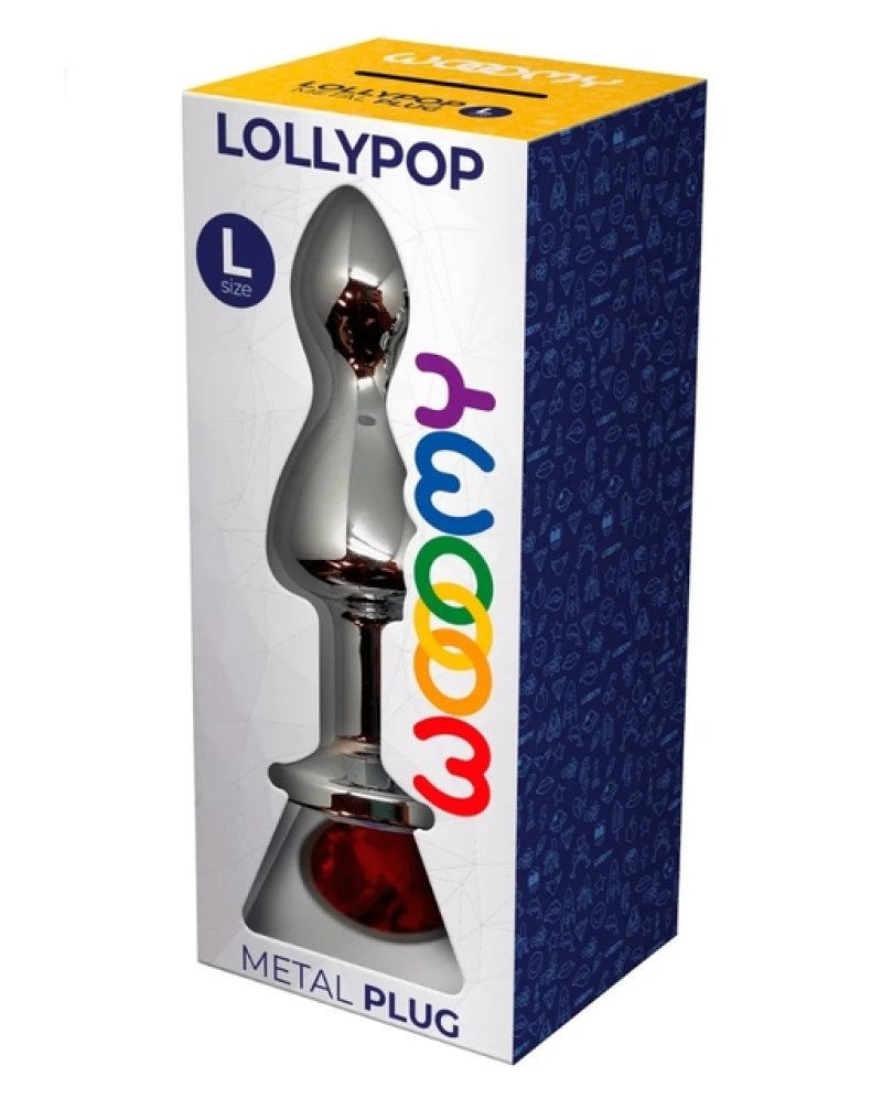 Wooomy Lollypop Double Ball Metal Plug Red L