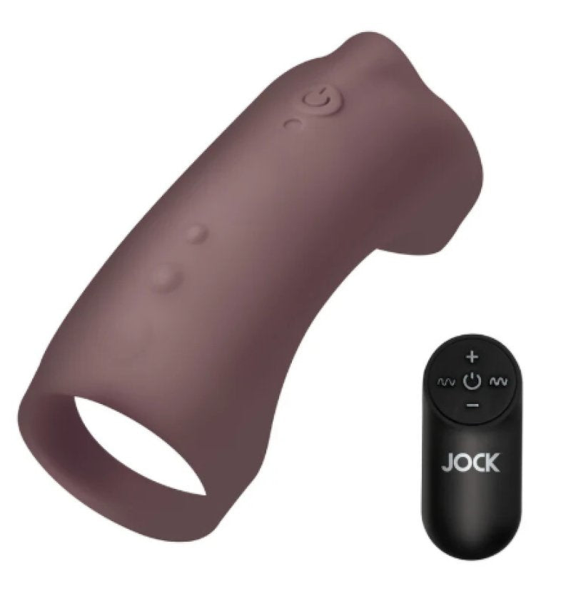 JOCK Vibrating Silicone Penis Sleeve - Dark