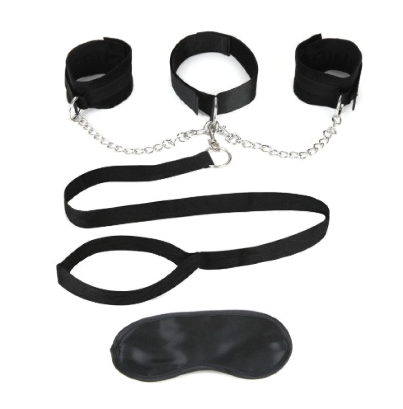 Lux Fetish Collar & Leash Set With Removable Cuffs