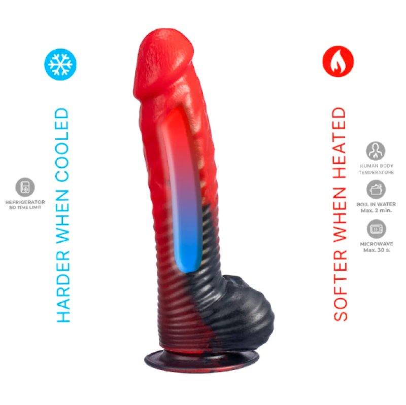 SILEXD 8" MODEL 1 FANTASY LIQUID SILICONE DEVIL RED DILDO STRIPES - Just for you desires