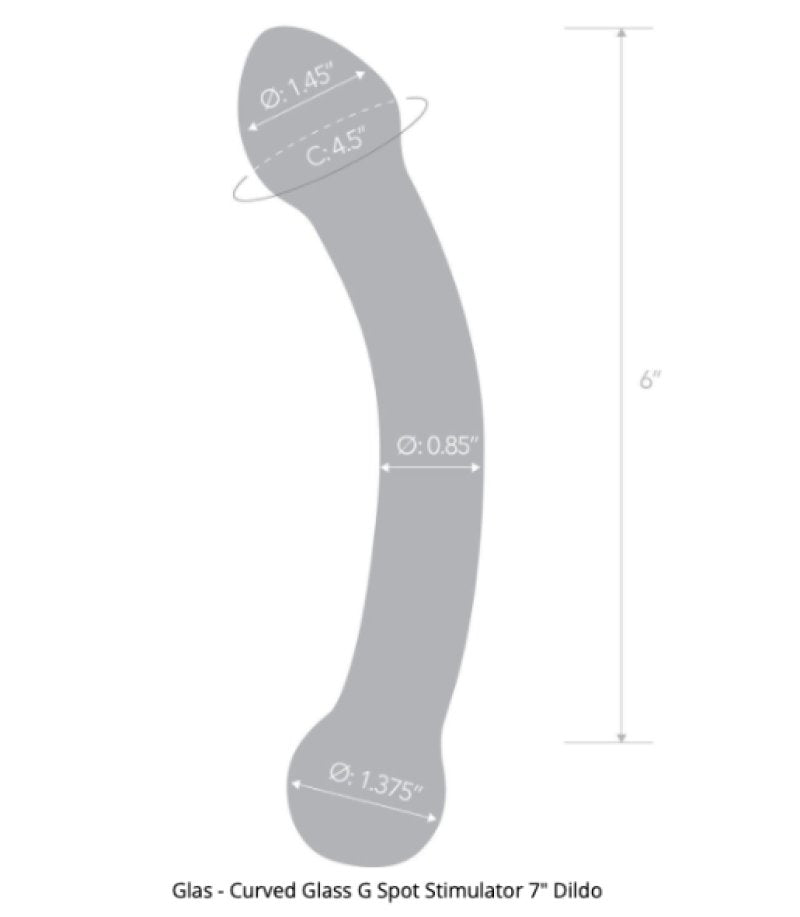 Glas 7" Curved G Spot Stimulator - Just for you desires