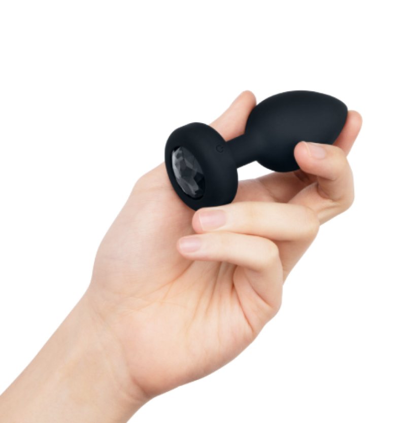 b-Vibe Vibrating Jewel Plug M/L Black