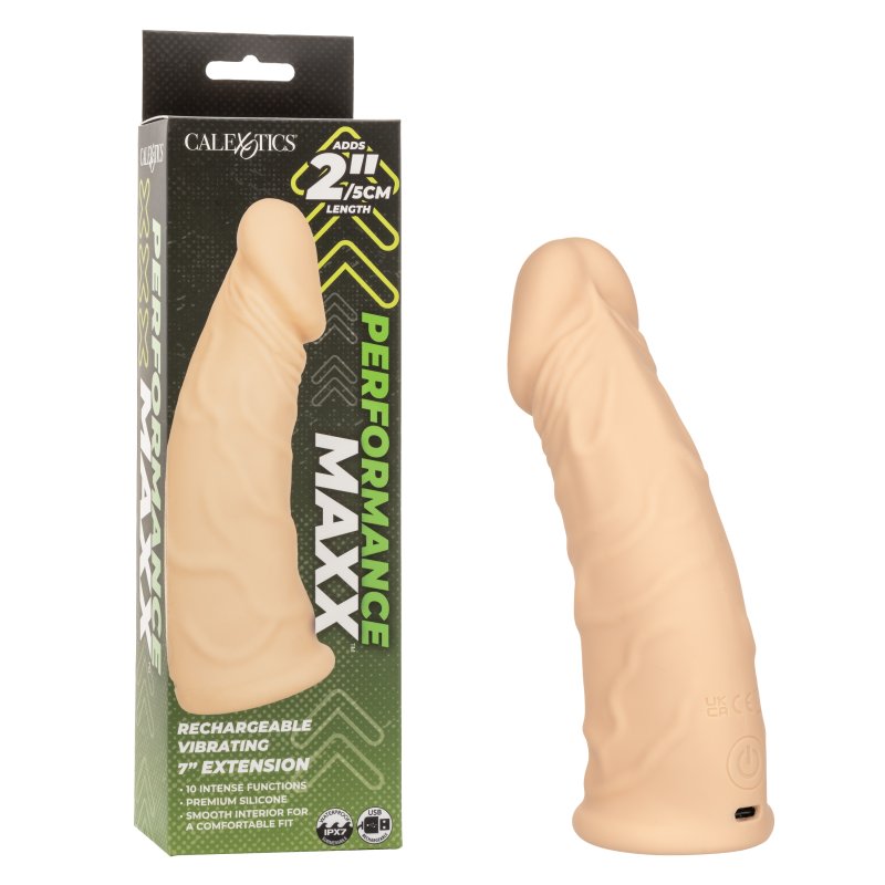 Performance Maxx 7" Rechargeable Vibrating Extension - Ivory