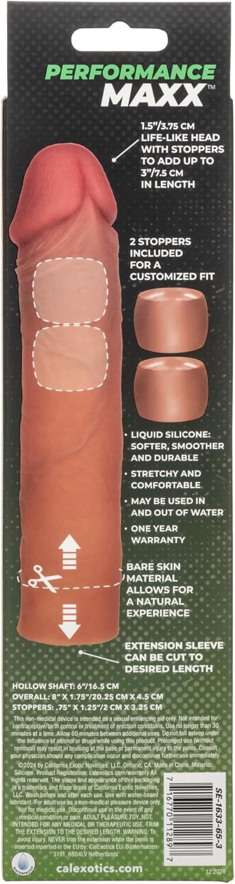 Performance Maxx 8" Liquid Silicone Extension System - Brown