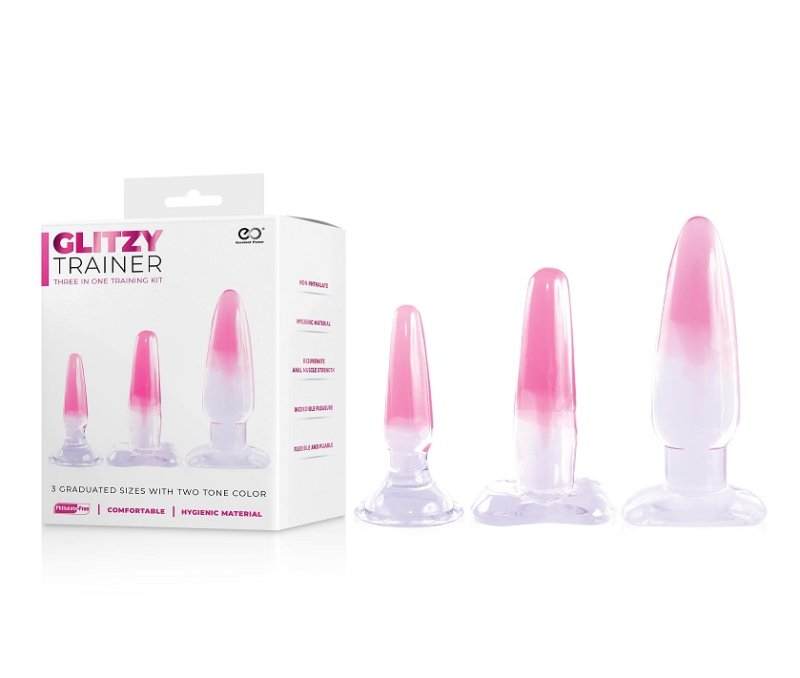 GLITZY TRAINER 3 IN 1 DONG KIT SET - PINK - Just for you desires