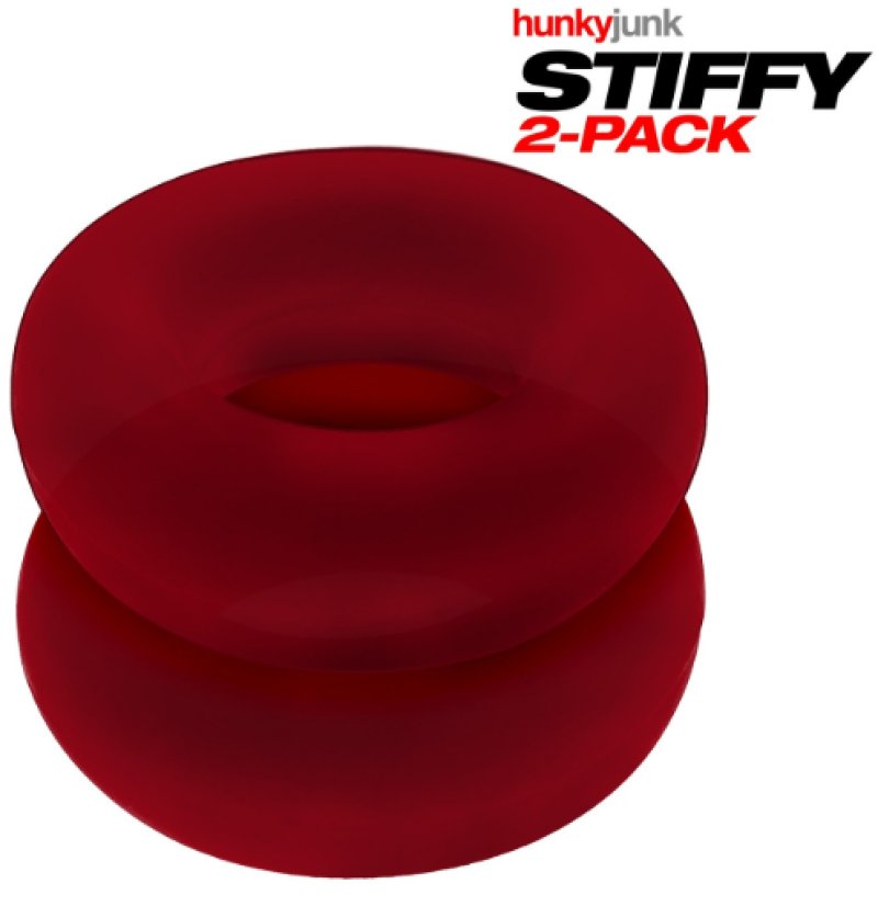 HUNKYJUNK STIFFY 2-PACK NO-ROLL C-RINGS CHERRY ICE - Just for you desires