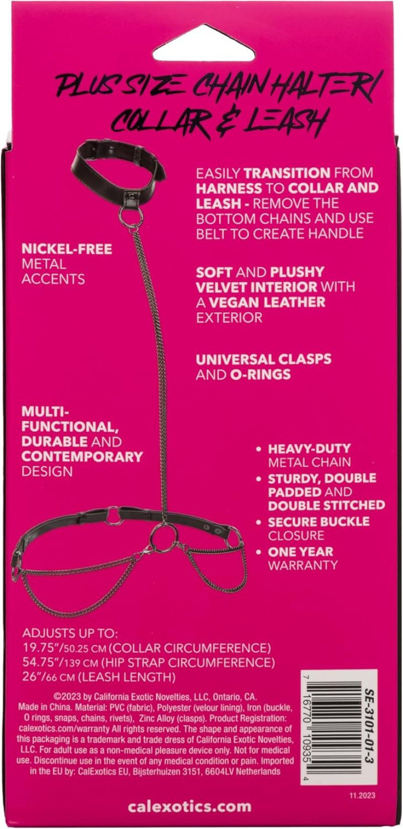 Euphoria Collection Plus Size Chain Halter/Collar & Leash - Just for you desires