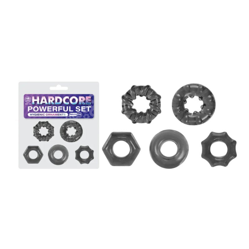HARDCORE 40MM TPE ORNAMENT 5PCS SET TRANSPARENT BLACK