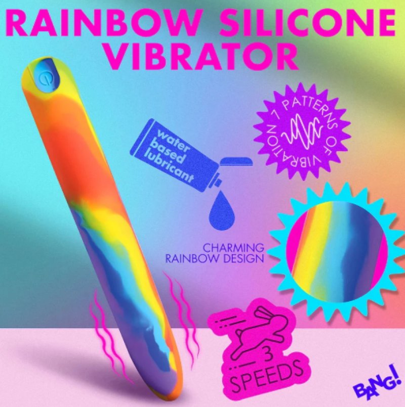 BANG! Rainbow Silicone Vibrator - Just for you desires