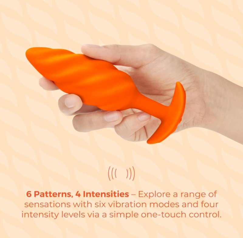 b-Vibe Swirl Texture Plug - Orange