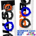 OXBALLS GEARHEADS 5-pack spinner rings BLUE/BLACK