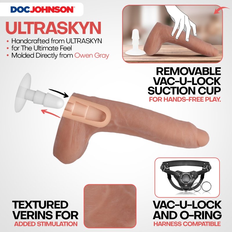 Signature Cocks - Owen Gray - 9 inch silicone cock with removeable vac-u-lock suction cup****