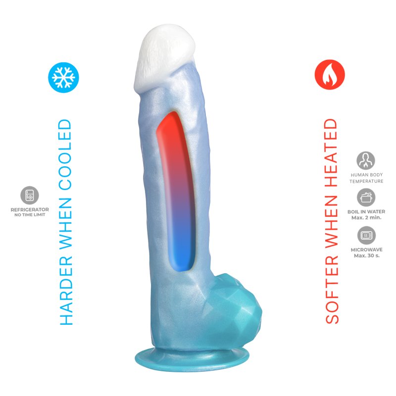 SILEXD 8" MODEL 1 FANTASY LIQUID SILICONE ANGEL BLUE DILDO SQUARE