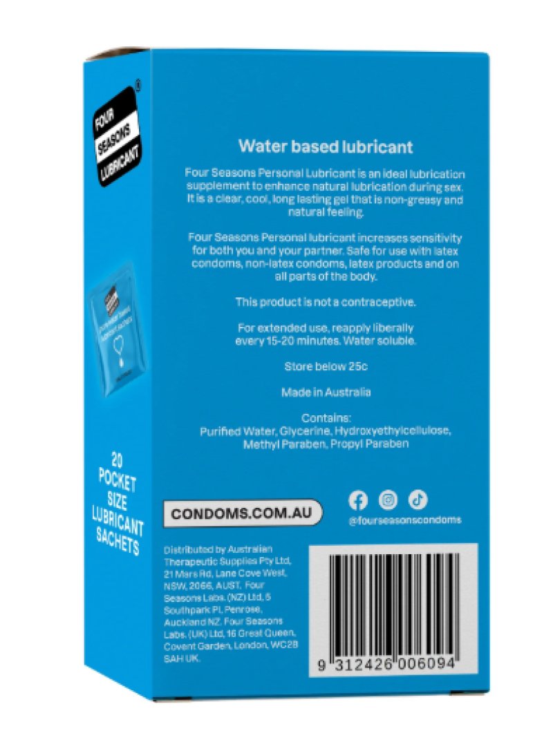 Four Seasons Personal Lubricant Sachet 20pk