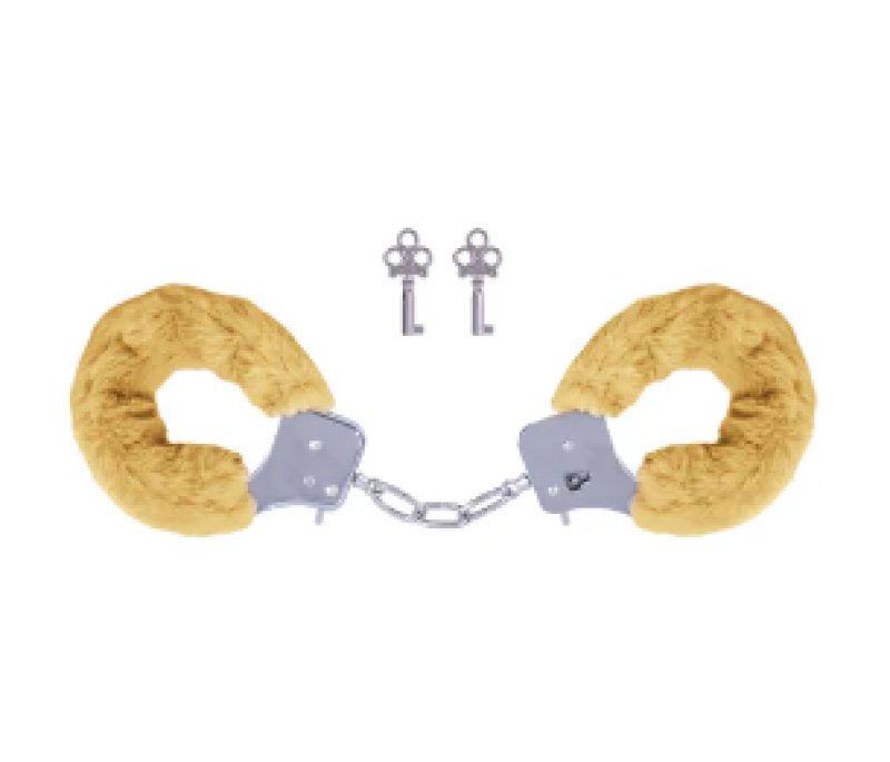 NAUGHTY MOMENT HANDCUFF WITH FURRY SLEEVE YELLOW - Just for you desires