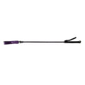ROUGE Long Riding Crop Slim Leather Purple Tip 24" - Just for you desires