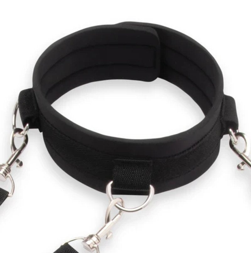 Lux Fetish Collar & Leash Set With Removable Cuffs