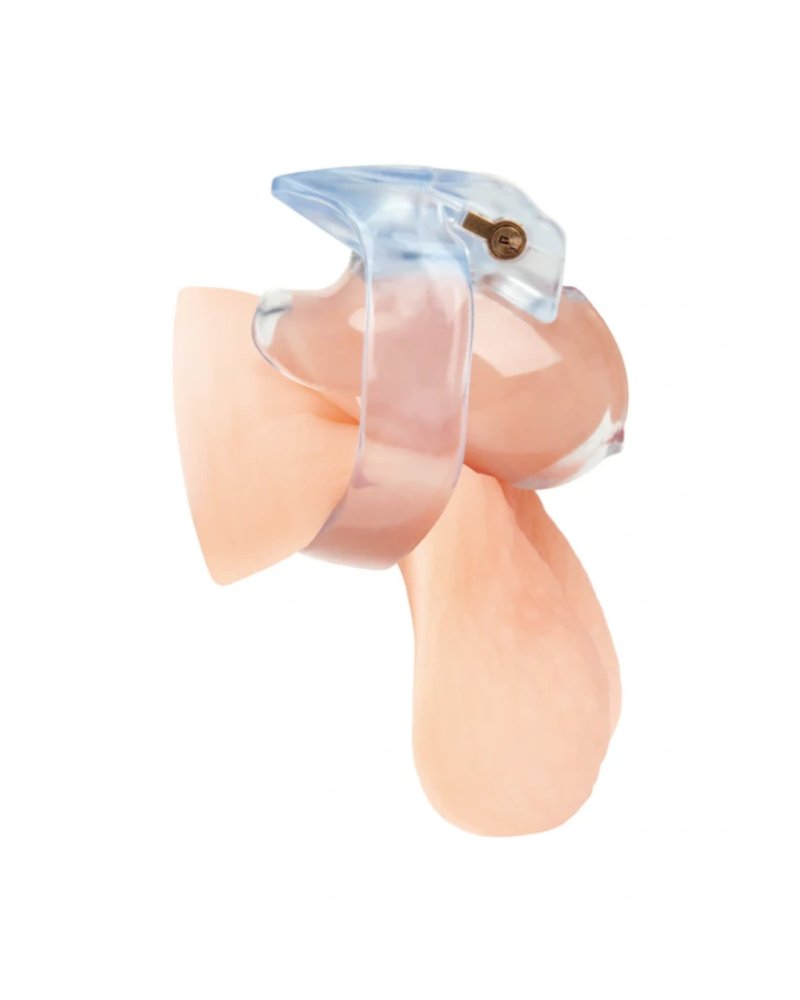 Blue Line Small Dick Acrylic Mini Chastity Cage