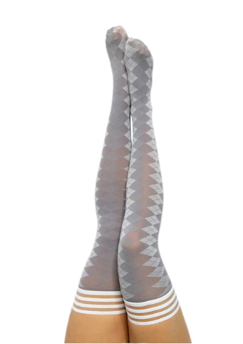 Kixies Par 4 - Grey Argyle Size C