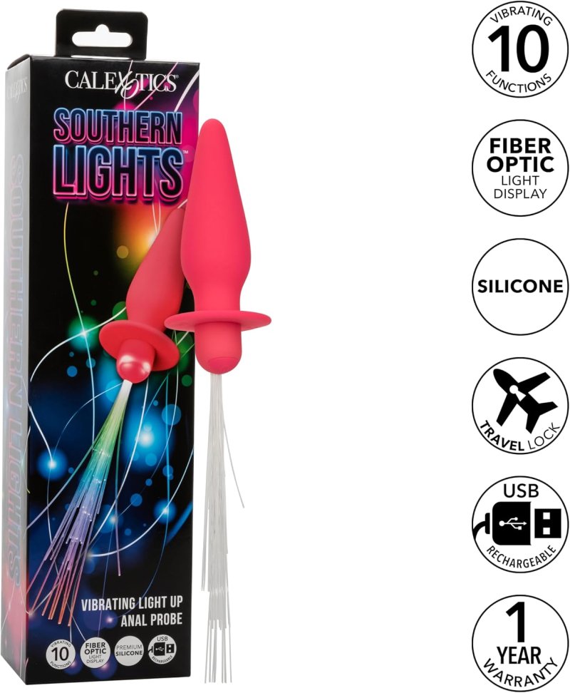Southern Lights™ Vibrating Light Up Anal Probe - Pink**** - Just for you desires