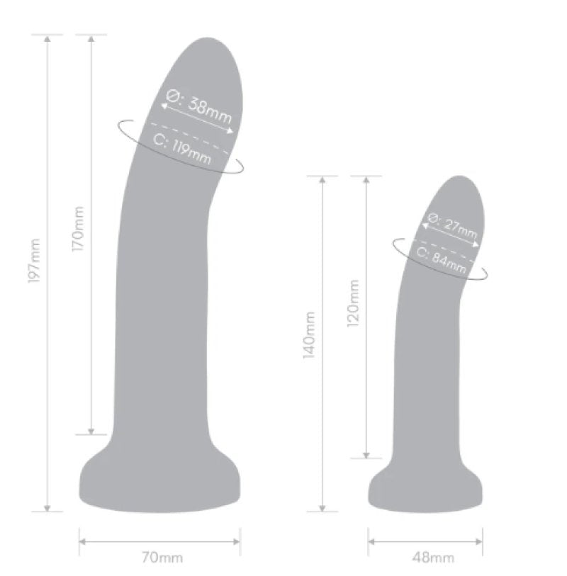 Together Duo 2pc 5.5” & 7.75” Silicone Dildo & Harness Set