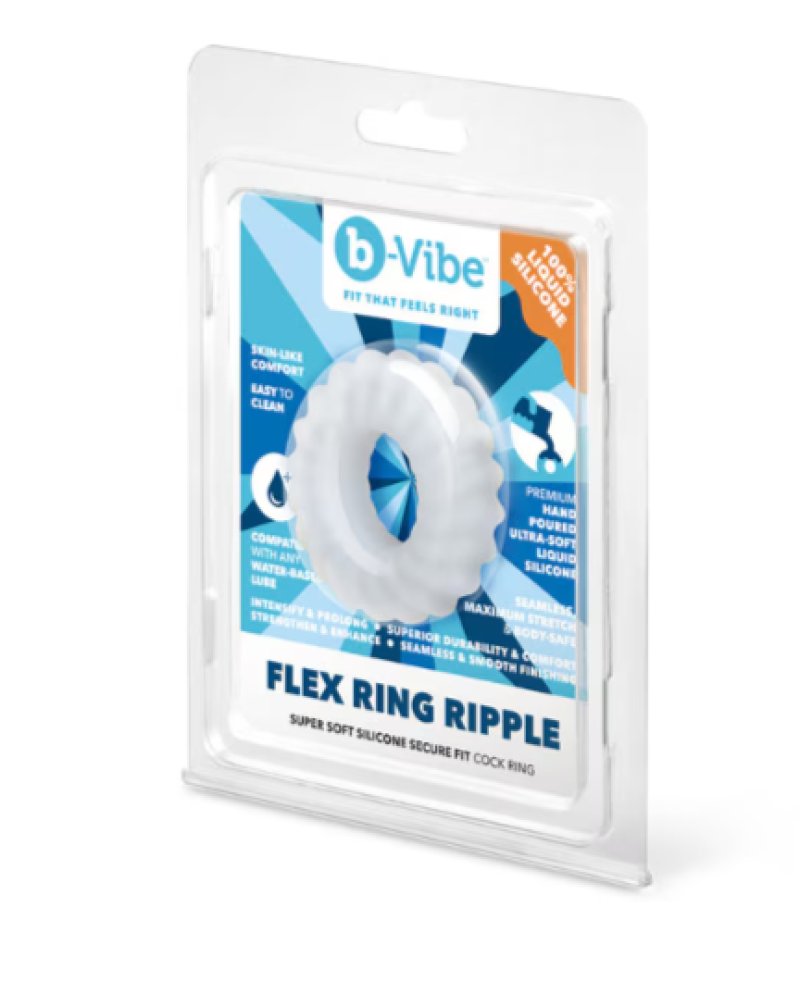 b-Vibe Flex Ring Ripple - Ultra Soft Silicone Cock Ring - Just for you desires