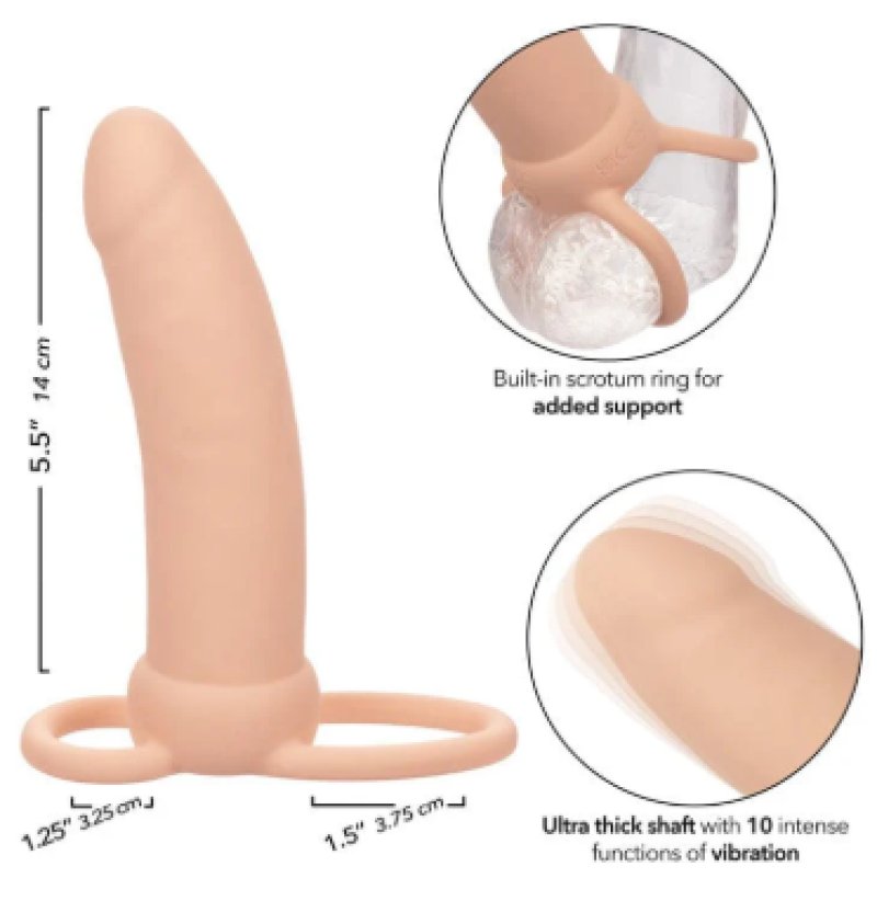 Performance Maxx Rechargeable Thick Dual Penetrator 5" - Ivory - Just for you desires