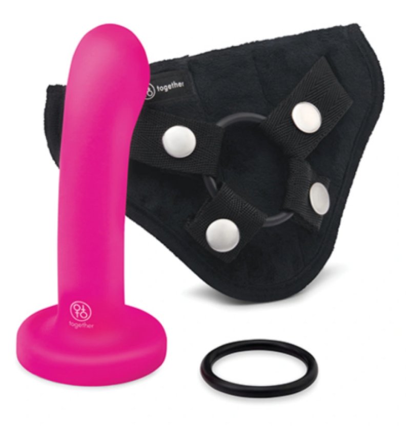 Together Pop 5.5” Silicone Dildo & Harness Set - Just for you desires