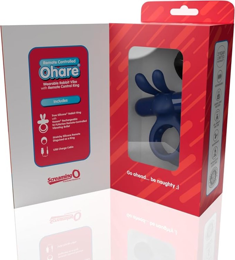 Screaming O Remote Controlled Ohare Vibrating Ring - Blue