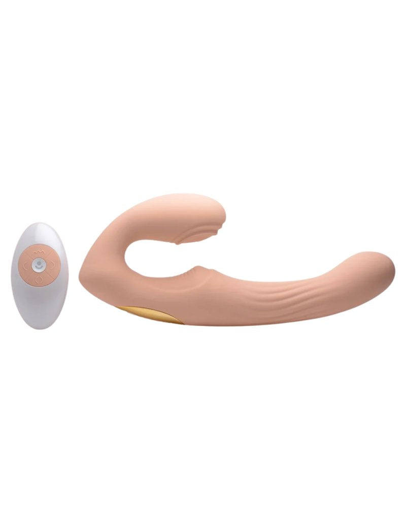 Strap U 15X U-Pulse Pulse & Vibe Strapless Strap-on w/ Remote - Blush**** - Just for you desires