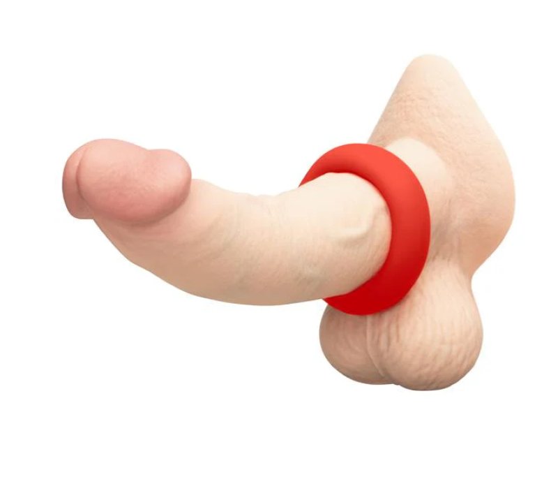 b-Vibe Flex Ring Grip - Ultra Soft Silicone Cock Ring - Red