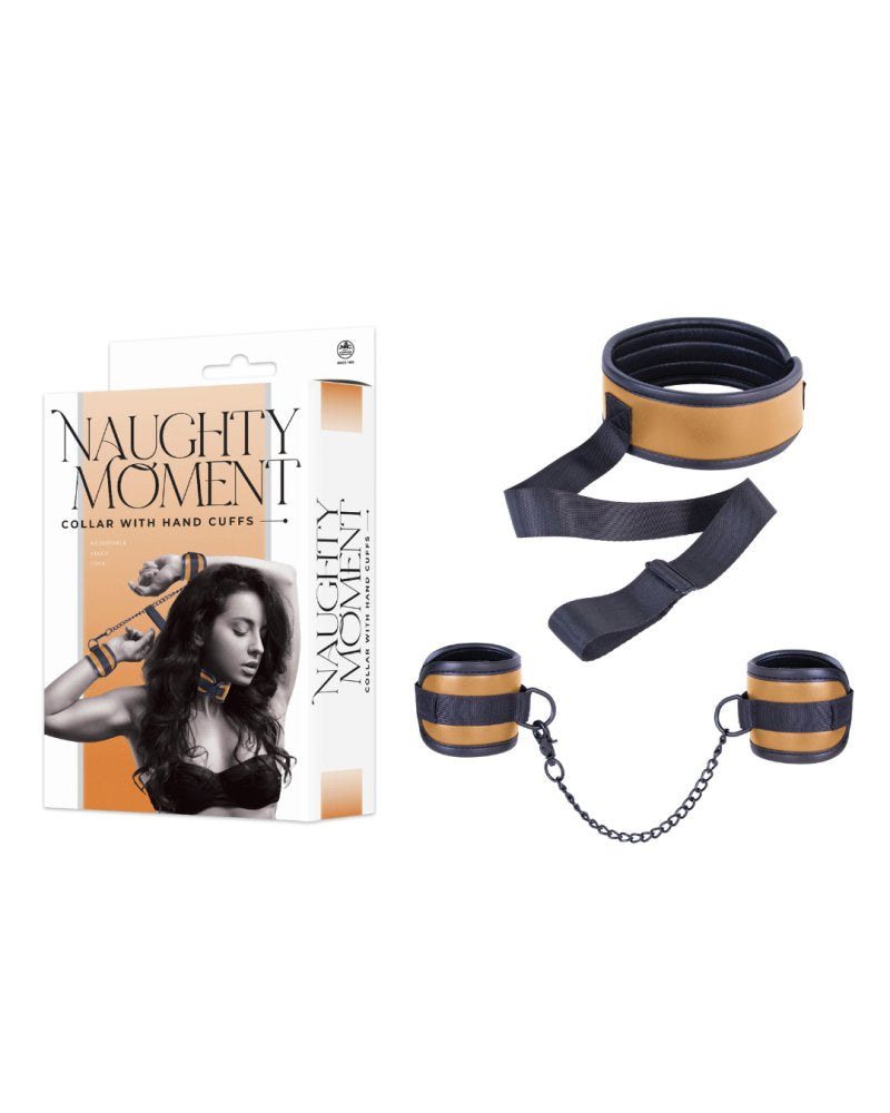 NAUGHTY MOMENT COLLAR WITH HAND CUFFS YELLOW