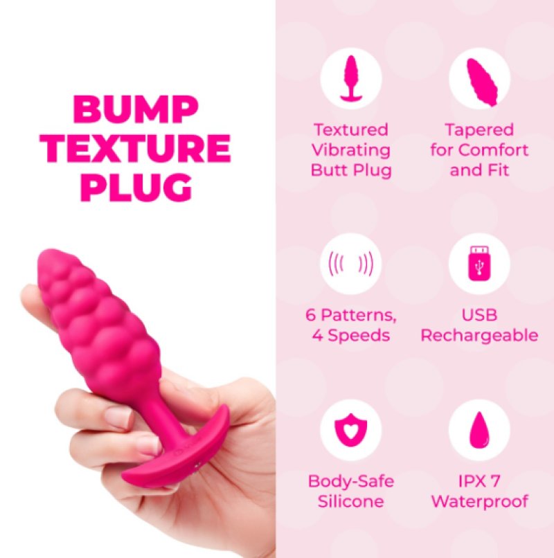 b-Vibe Bump Texture Plug - Pink