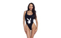 PlayBoy Black High-Leg 1 Pc Swimsuit with Bunny Head Logo - Just for you desires