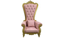 Domina Throne Chair Gold Frame Pink Velvet Cushion - Just for you desires
