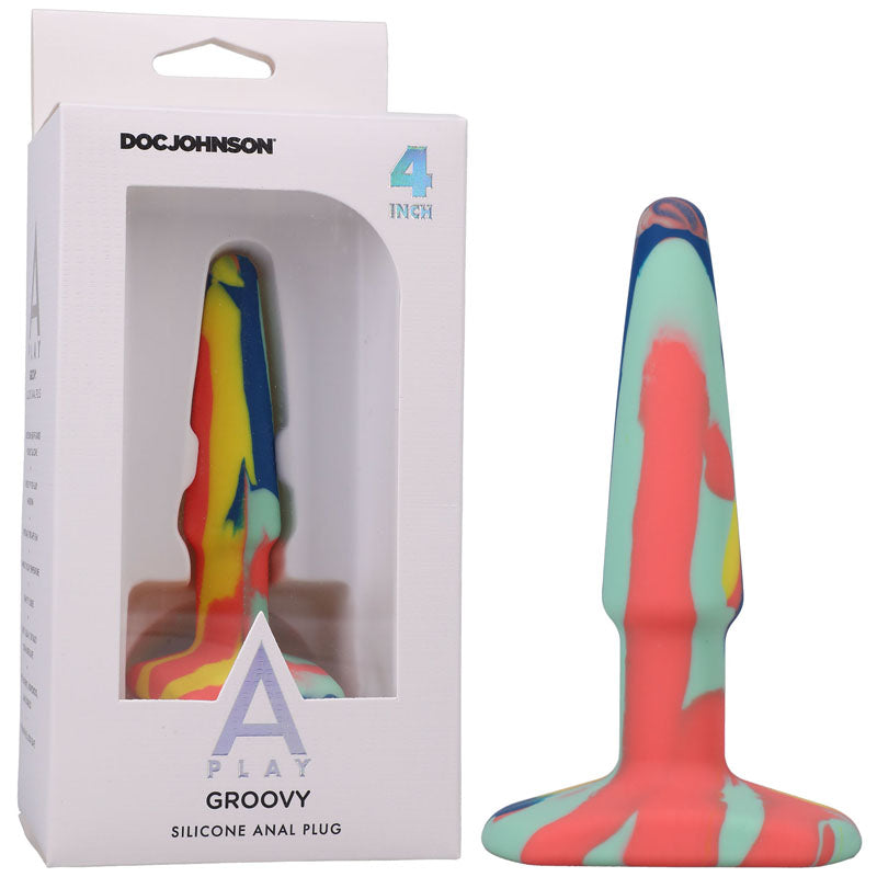 A-Play Groovy Silicone Anal Plug- 4 inch - Just for you desires