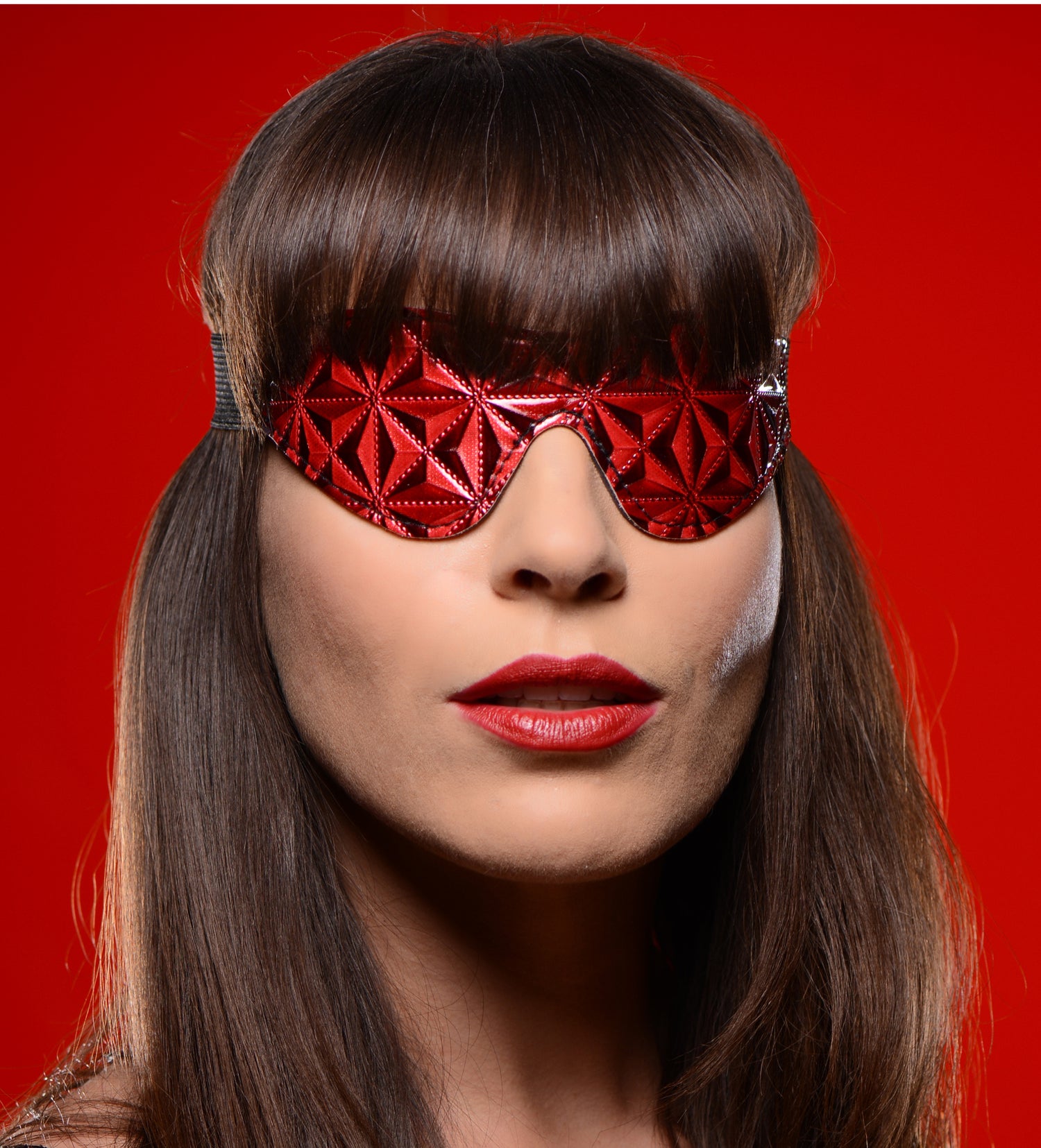 118620 - Crimson Tied Full Out Embossed Blindfold - Just for you desires